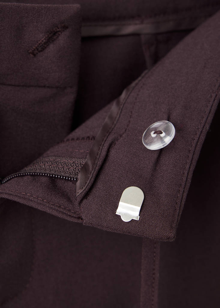 Straight-leg trousers with bow detail — Burgundy