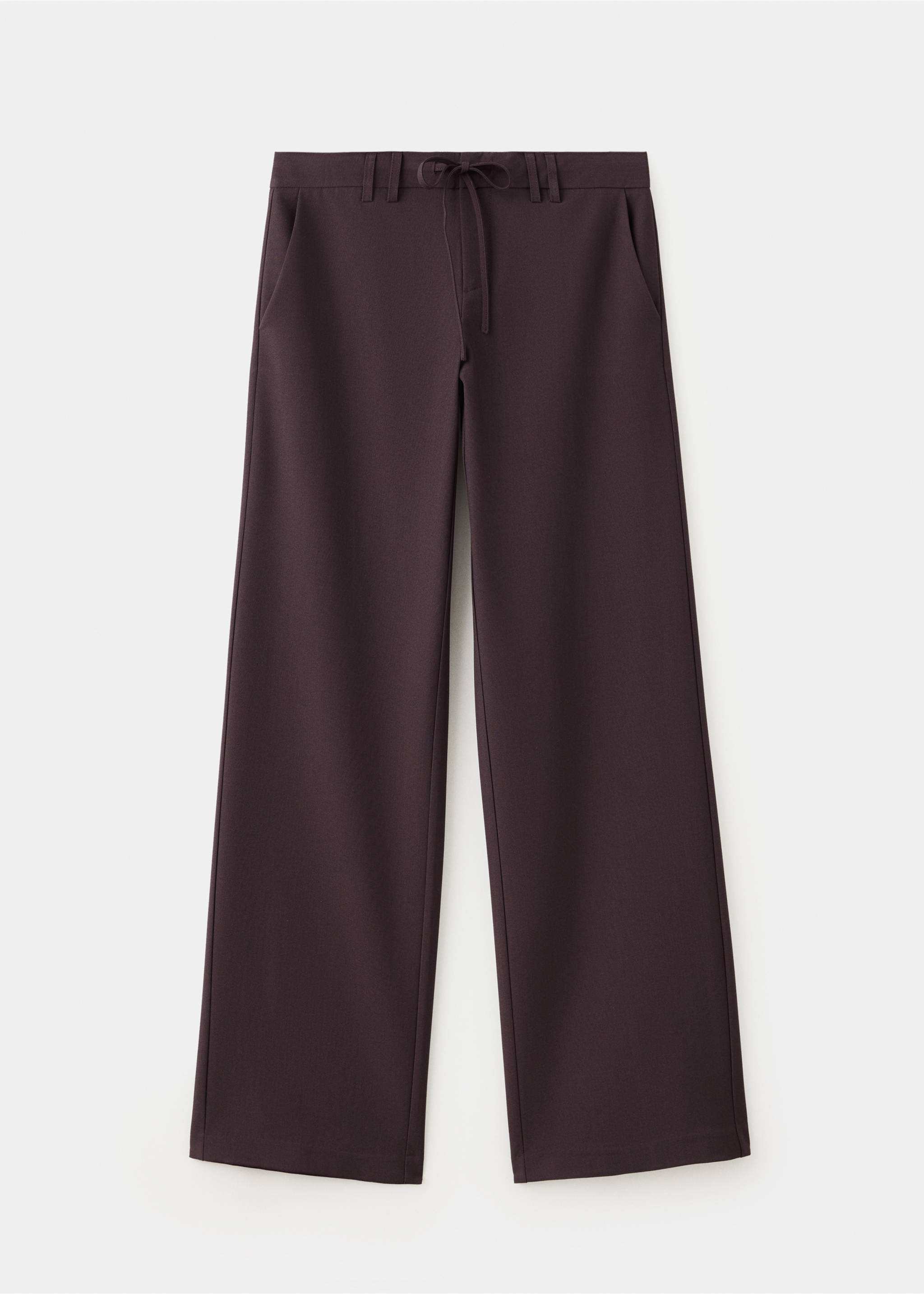 Pantalon droit détail nœud - Article sans modèle, Bordeaux. Ref: 37075843-00.