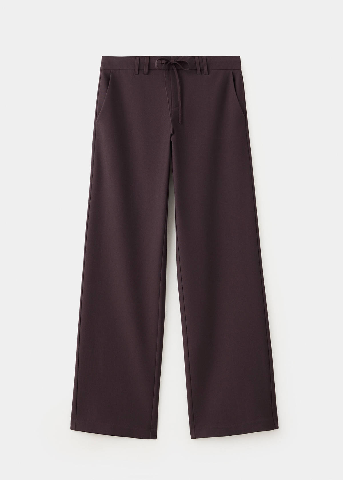 Straight-leg trousers with bow detail — Burgundy