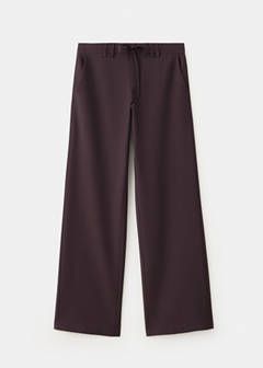 Straight-leg trousers with bow detail — Burgundy 4