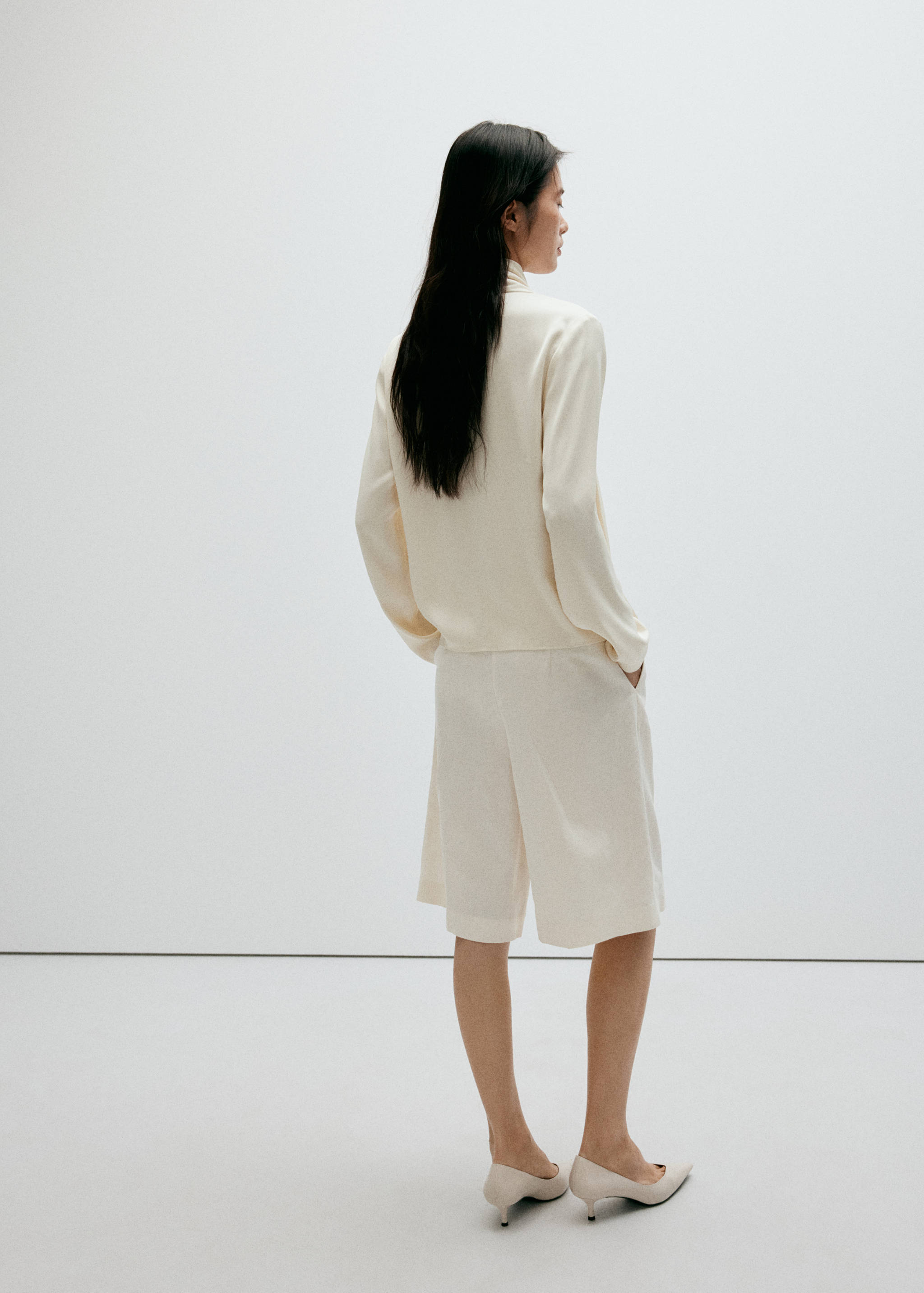 High-neck blouse with scarf detail - Reverse of the article
