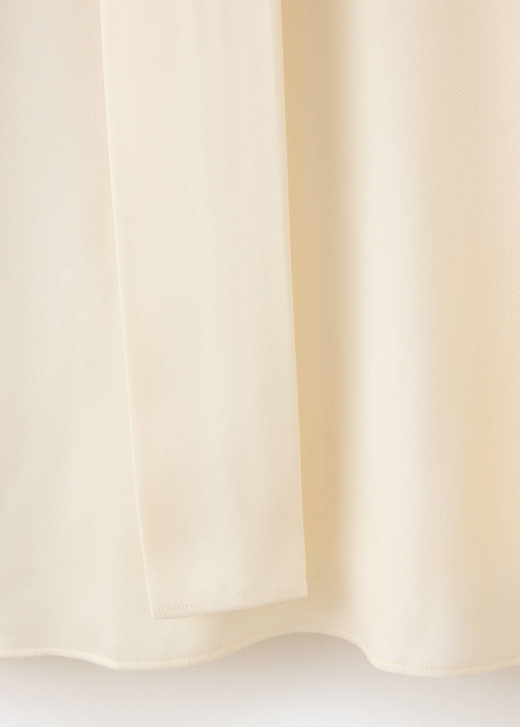 High-neck blouse with scarf detail — Ecru