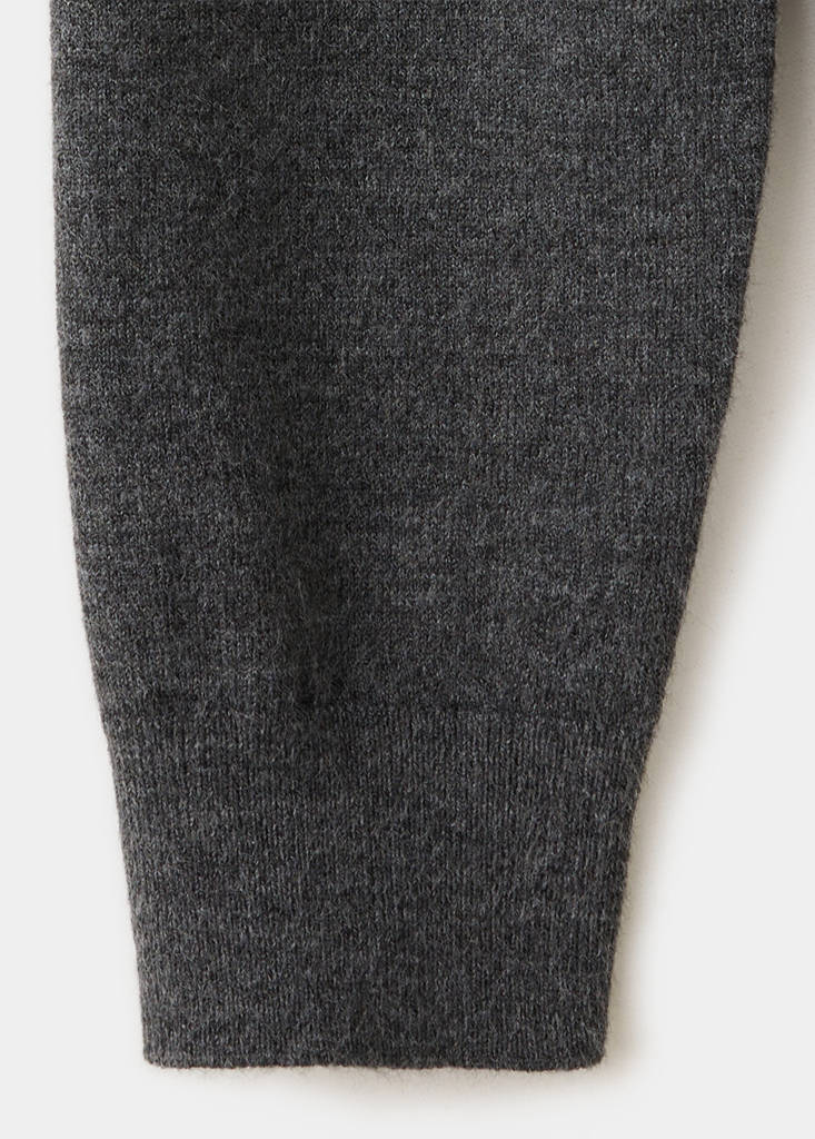Rhombus cardigan with buttons — Medium Heather Grey