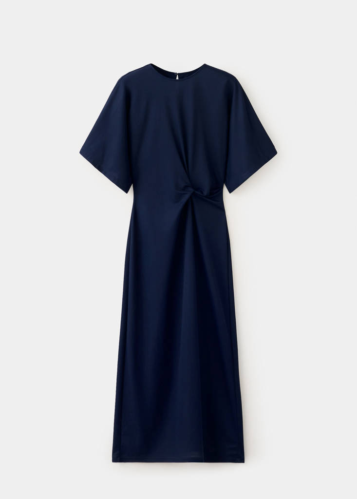 Knit dress with knot detail — Navy