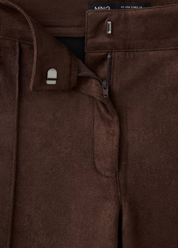 Fine-knit trousers with seams — Brown