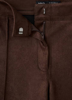Suede trousers with seam detail — Brown 6