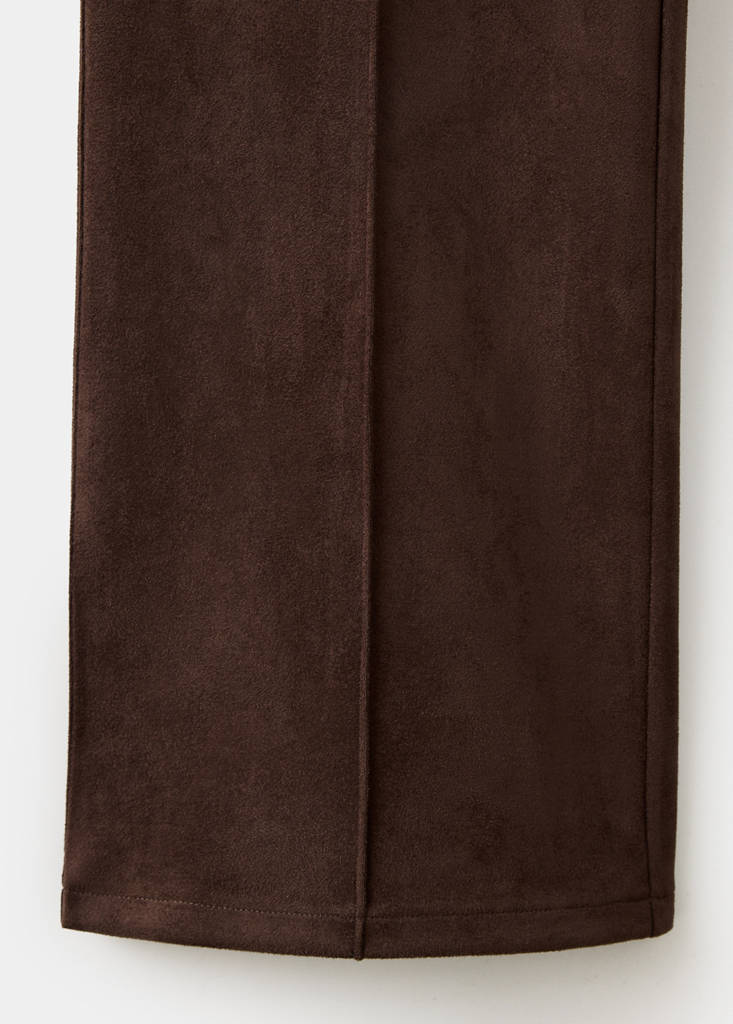 Fine-knit trousers with seams — Brown