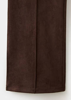 Suede trousers with seam detail — Brown 7