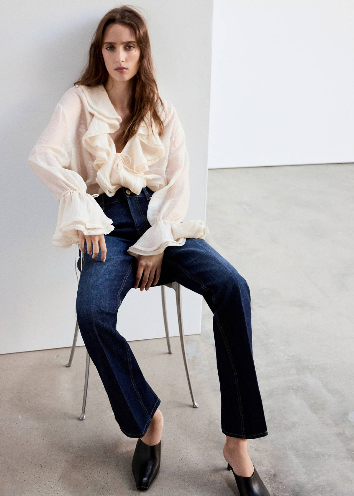 Mid-rise straight jeans — Dark Blue