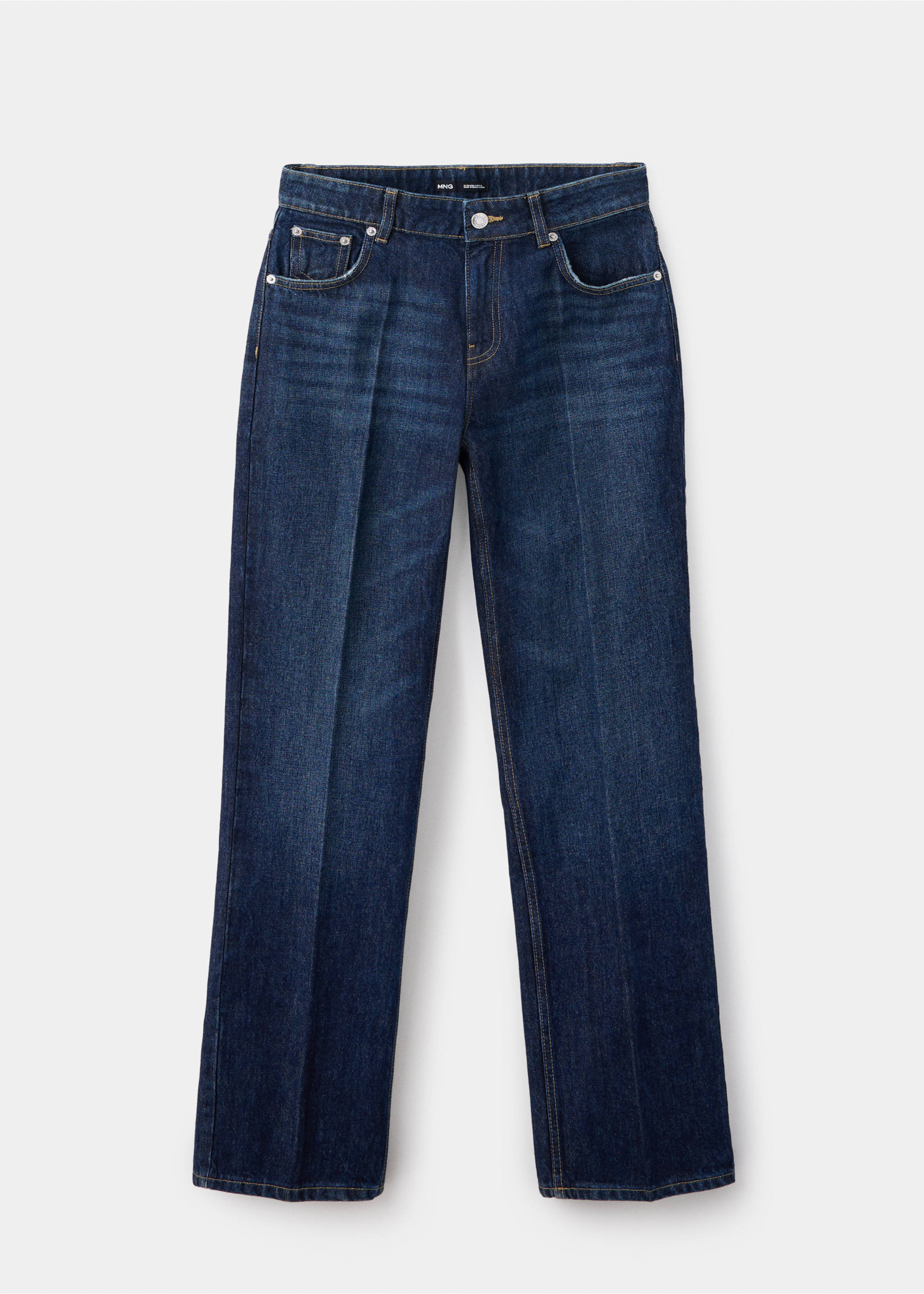 Dark-wash straight-leg jeans - Article without model, Dark Blue. Ref: 37075850-00.