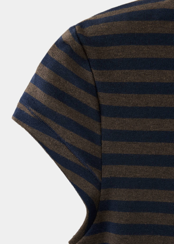 Fitted striped T-shirt — Brown