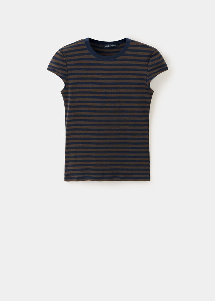 Fitted striped T-shirt — Brown