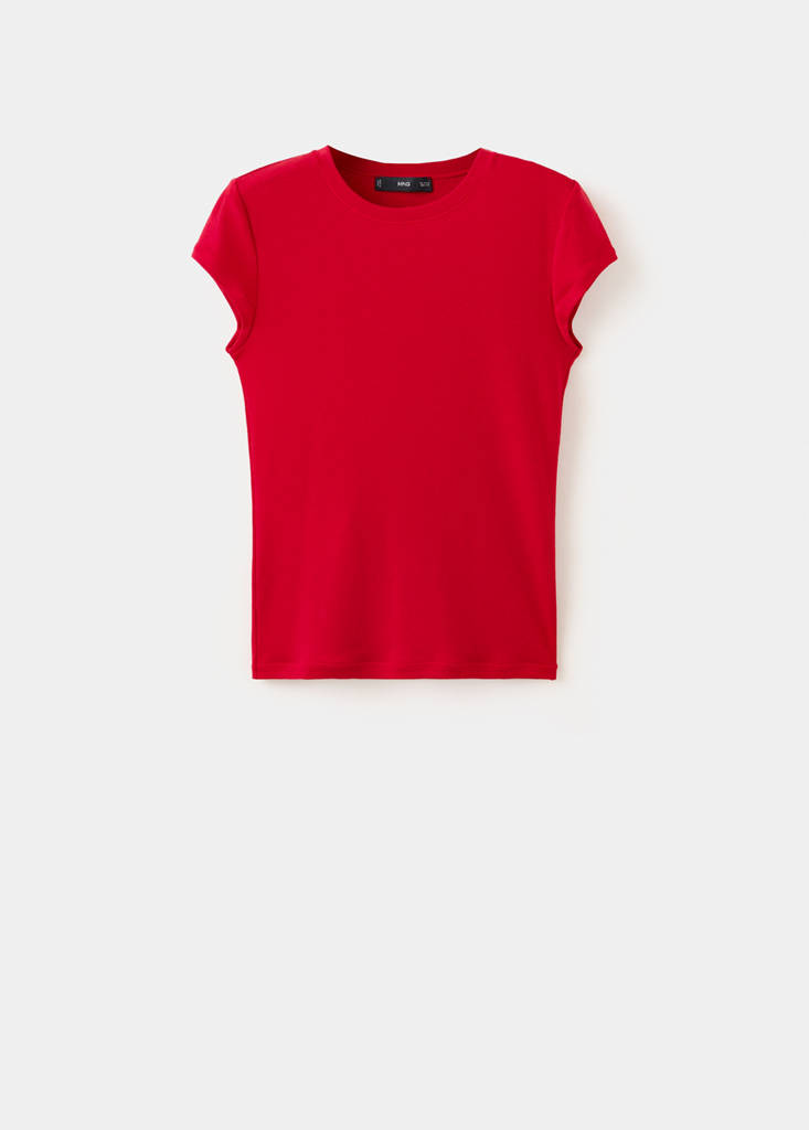 Fitted striped T-shirt — Red