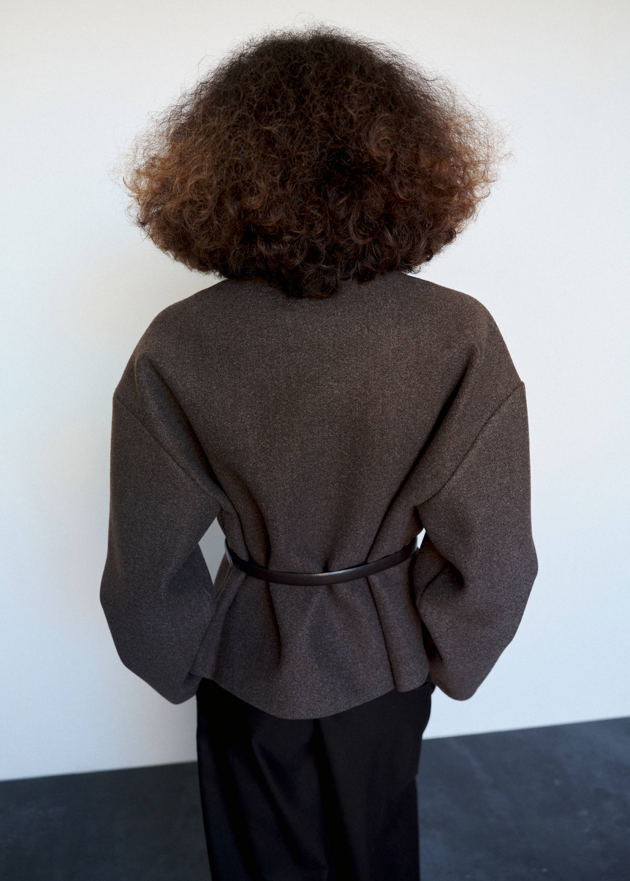 High neck belted jacket - Reverse of the article