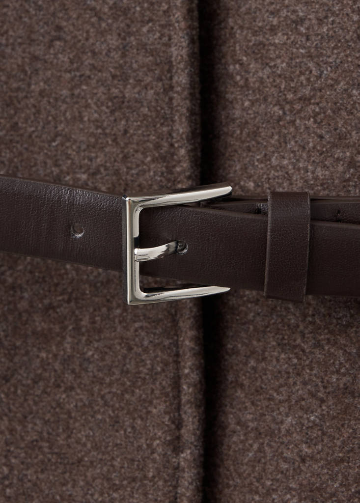 High neck belted jacket — Brown