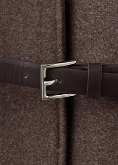 Jacket with stand-up collar and belt — Brown 7