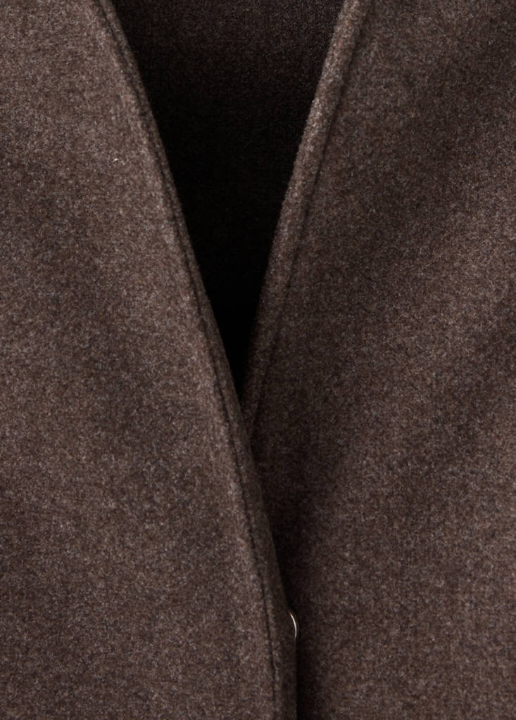 High neck belted jacket — Brown