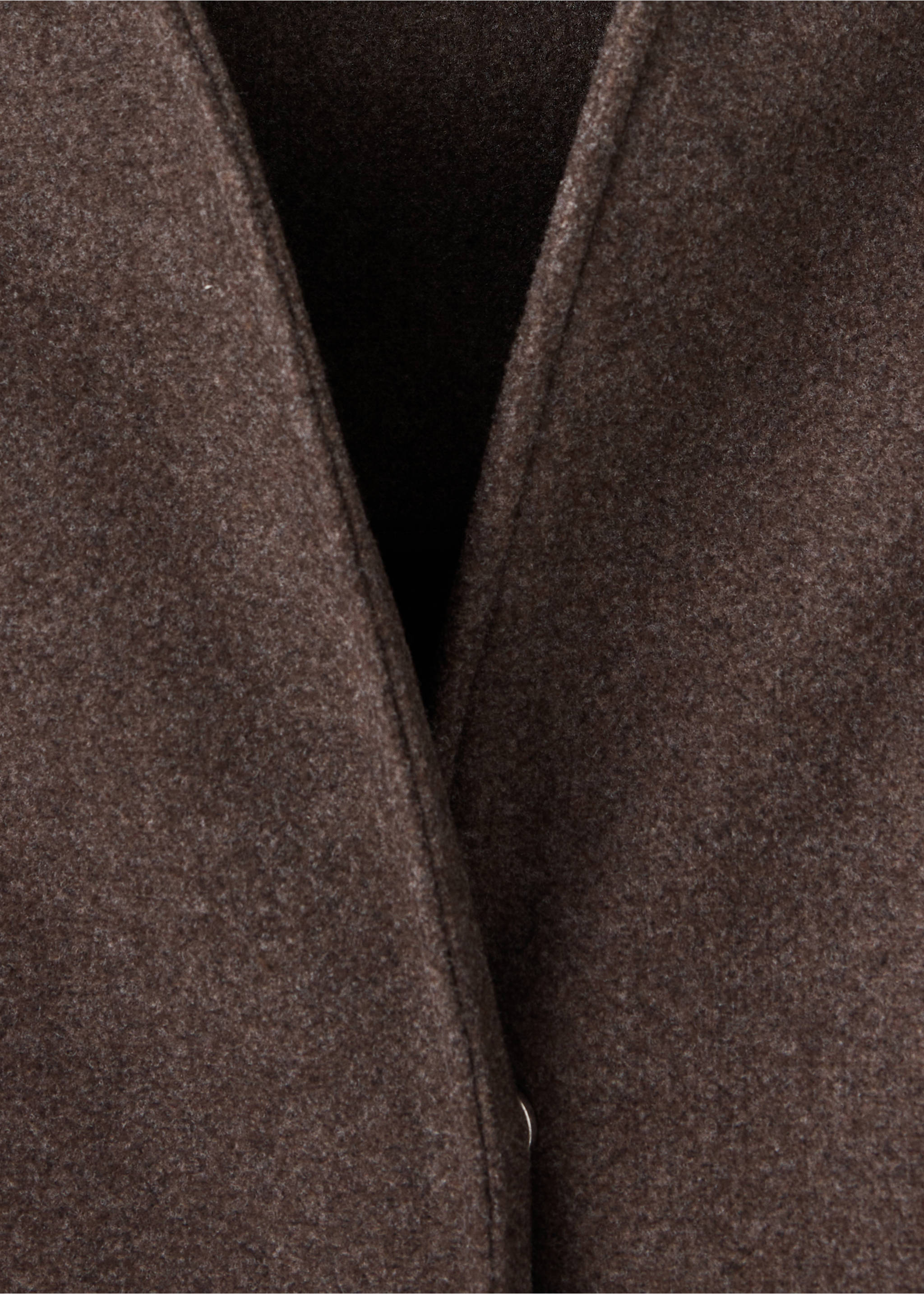 High neck belted jacket - Details of the article 0, Brown. Ref: 37075852-00.