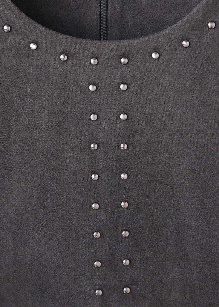 Straight studded top — Grey