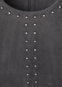 Straight studded top — Grey 7