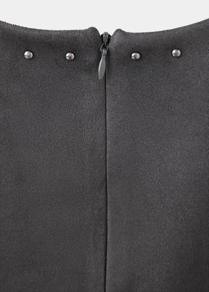 Straight studded top — Grey