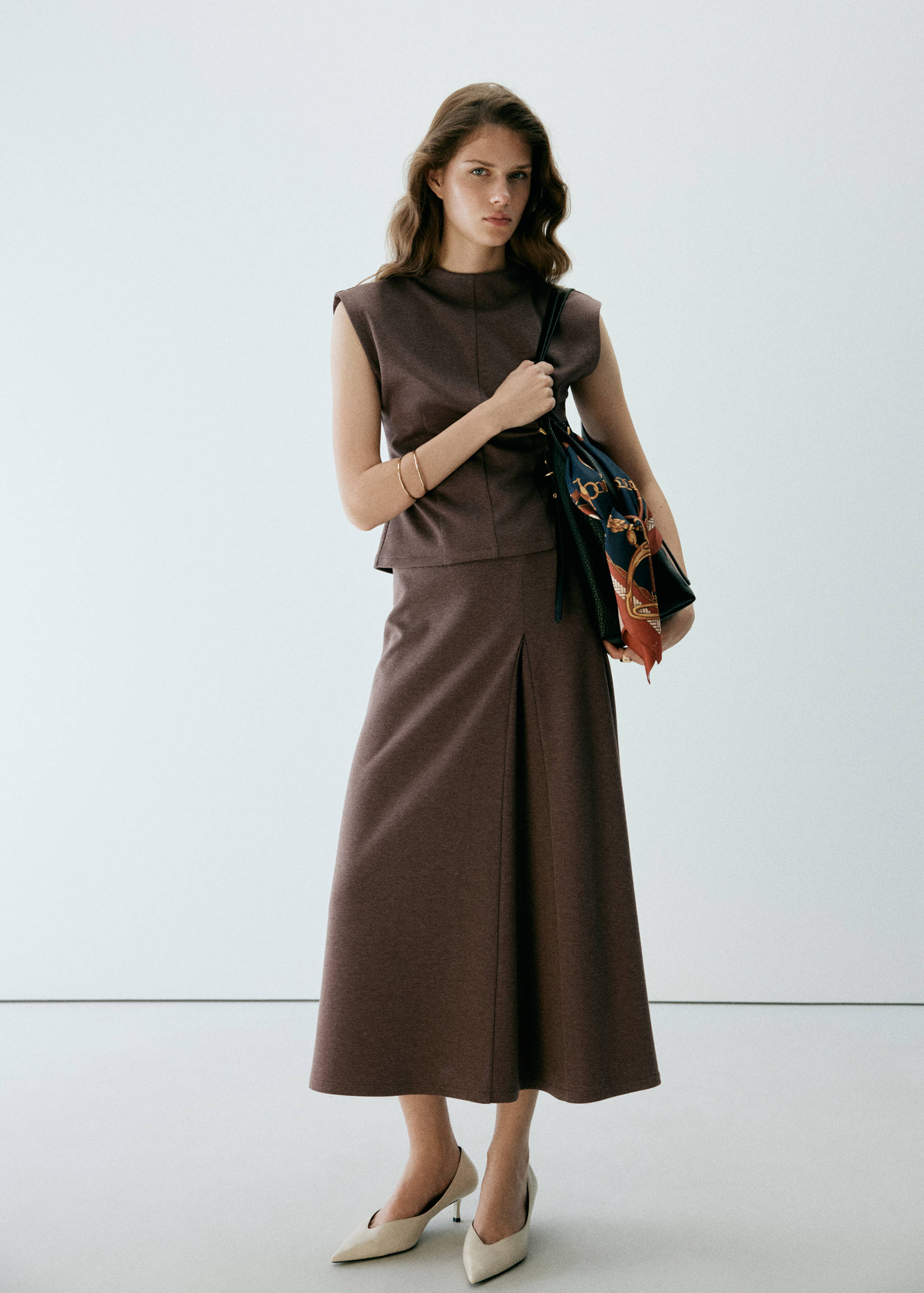 High-neck top with seam detailing - General plane