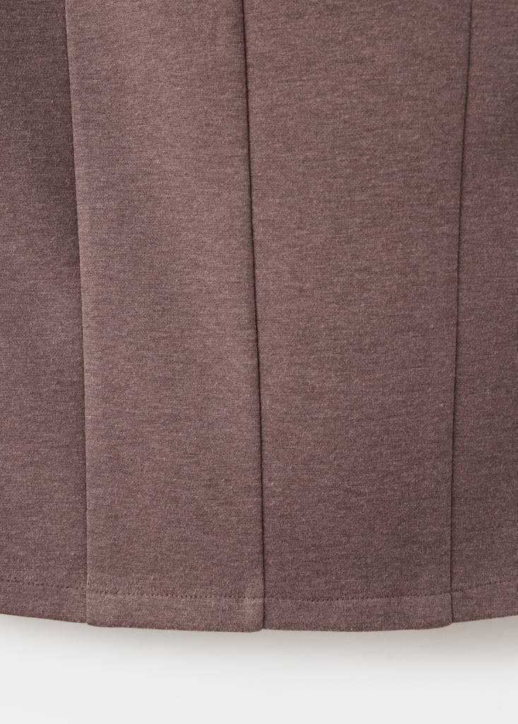 High-neck top with seam detailing — Brown