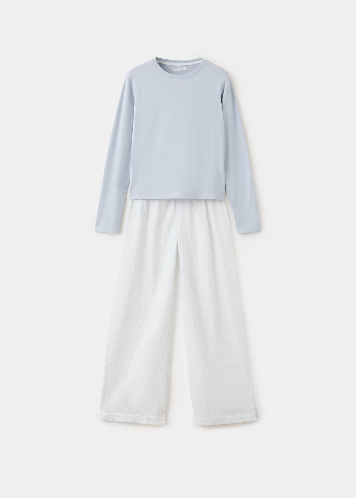 Textured floral-print pyjamas — Aqua Green