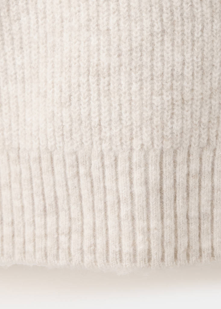 Ribbed buttoned cardigan — Sand