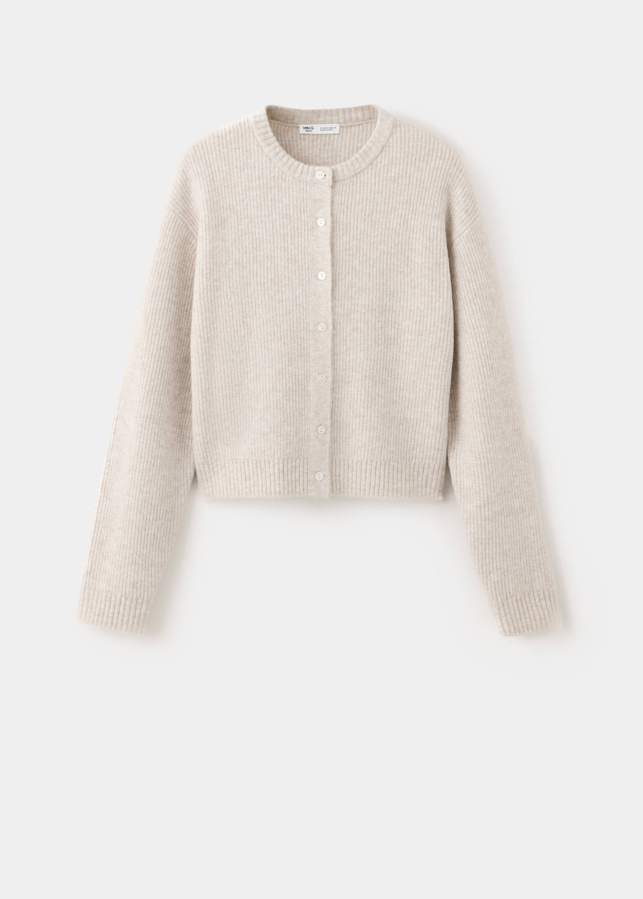 Ribbed buttoned cardigan - Article without model