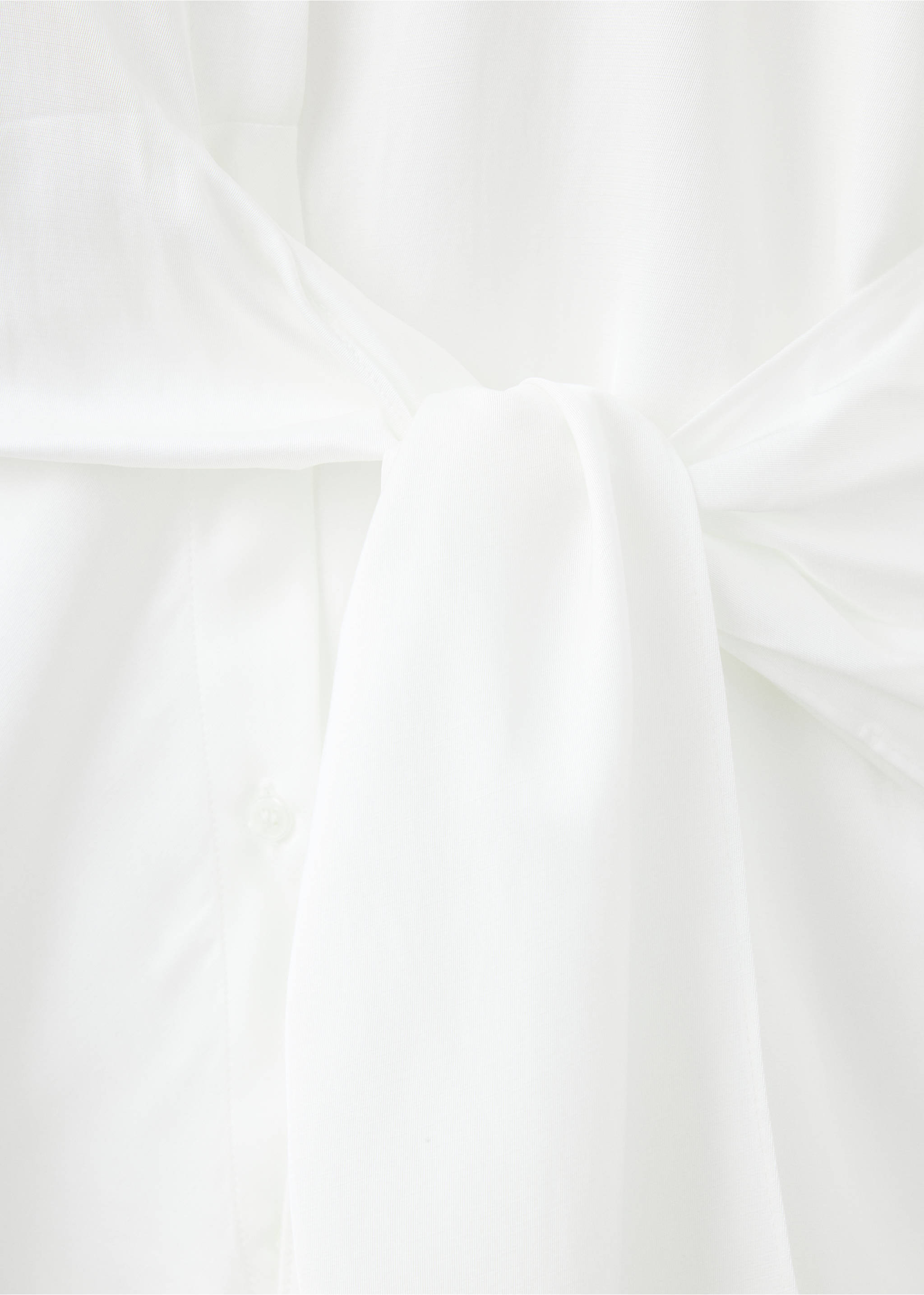 Chemise droite détail nœud - Détail de l'article 8, Blanc cassé. Ref: 37075859-00.