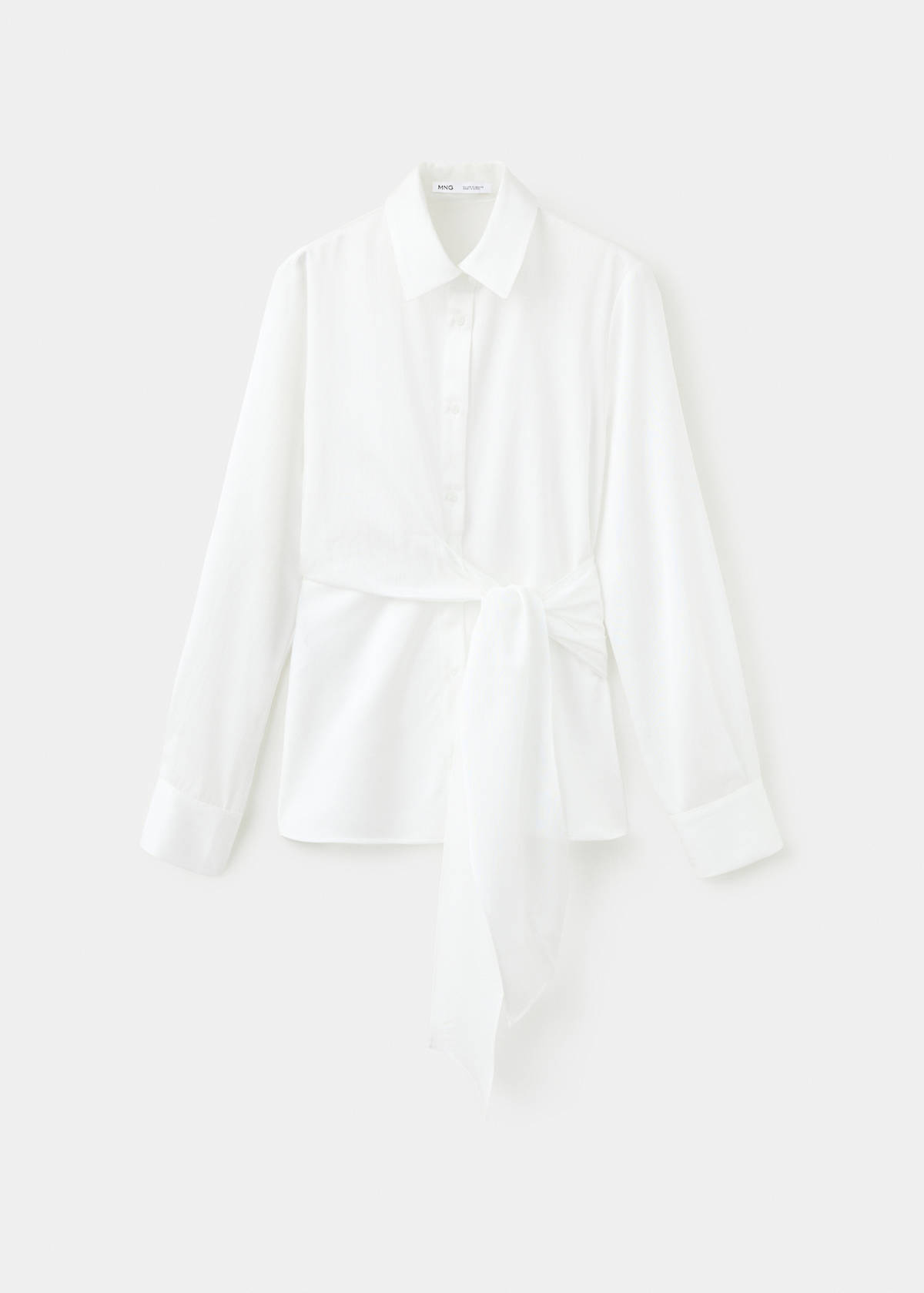 Straight-fit shirt with bow detail — Off White