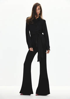 Straight-fit shirt with bow detail — Black 2
