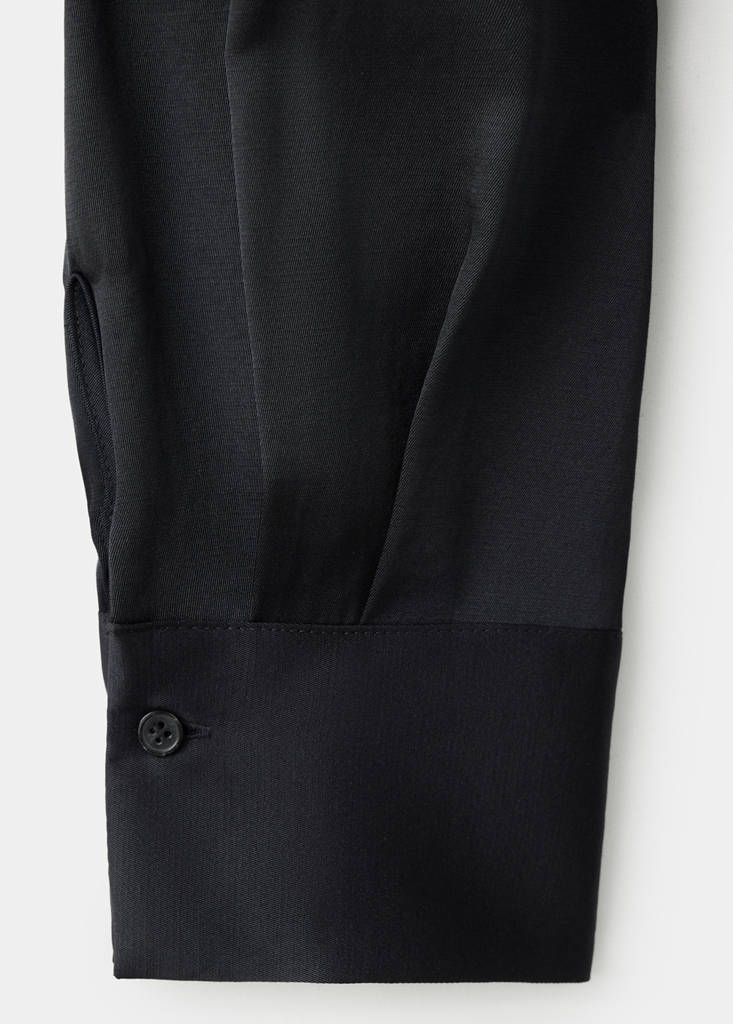 Straight-fit shirt with bow detail — Black