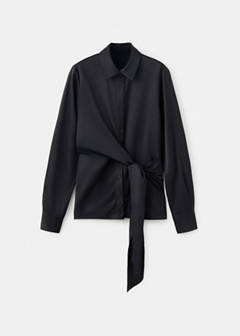 Straight-fit shirt with bow detail — Black 5
