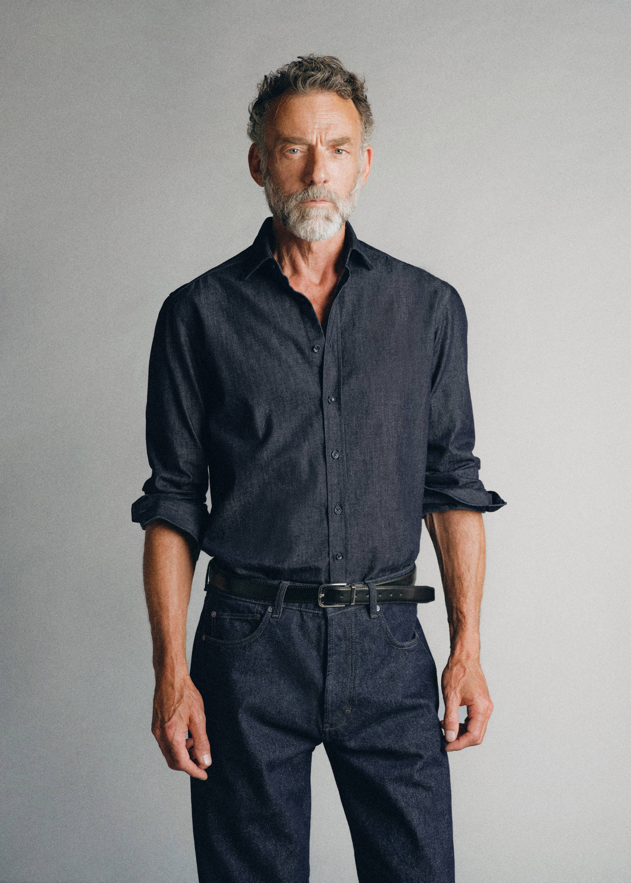 100% cotton denim shirt made in Italy - Medium plane
