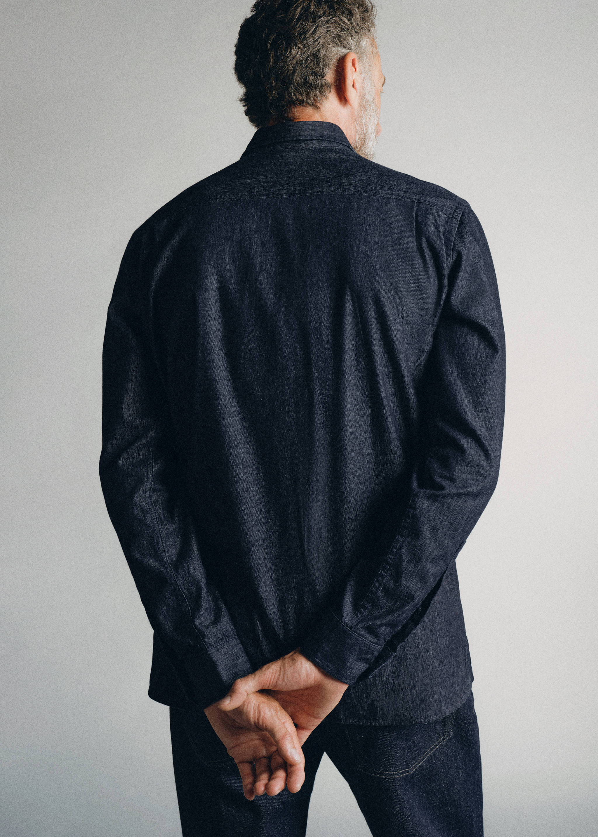 100% cotton denim shirt made in Italy - Reverse of the article