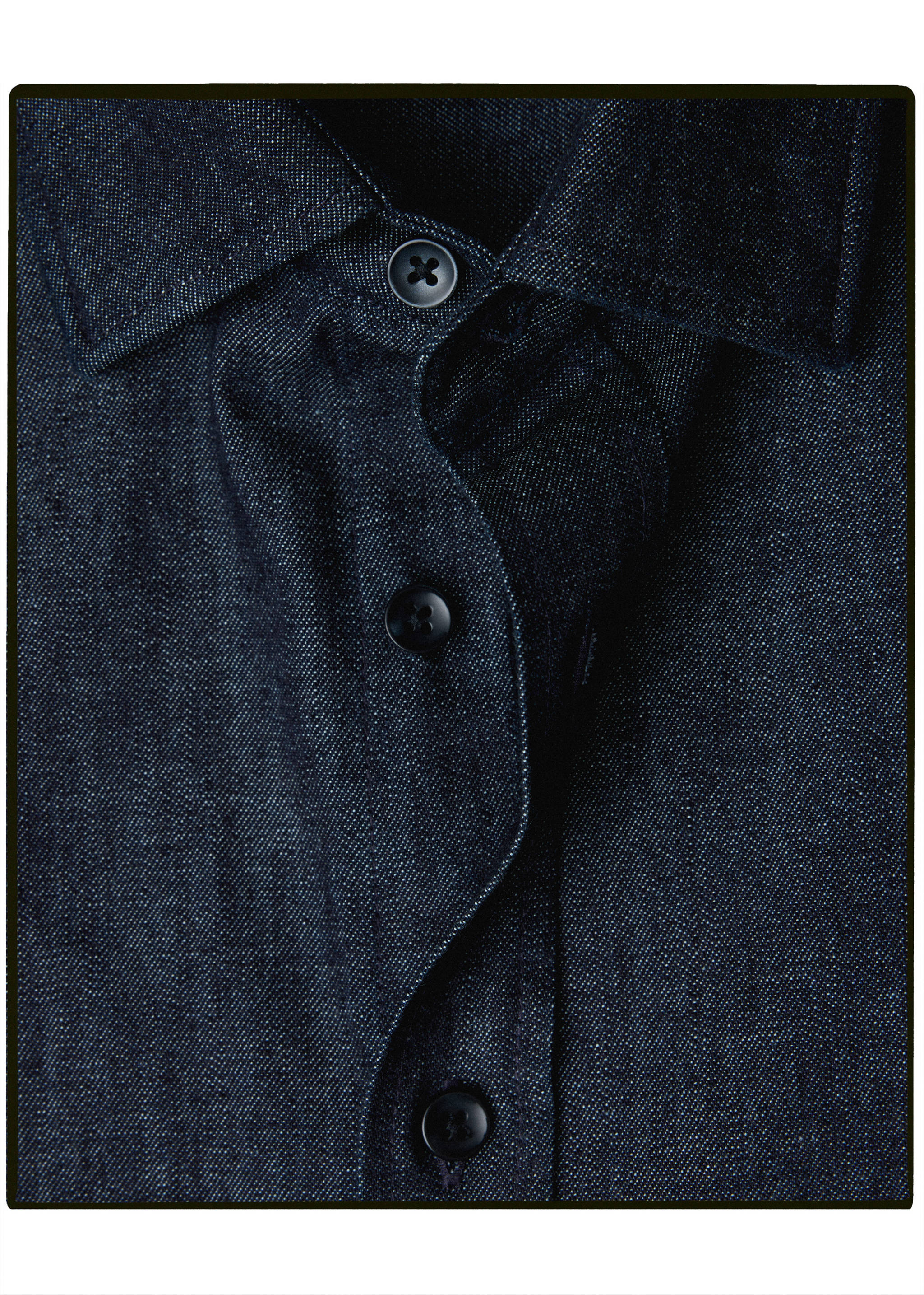 100% cotton denim shirt made in Italy - Details of the article 8, Open Blue. Ref: 37075860-00.