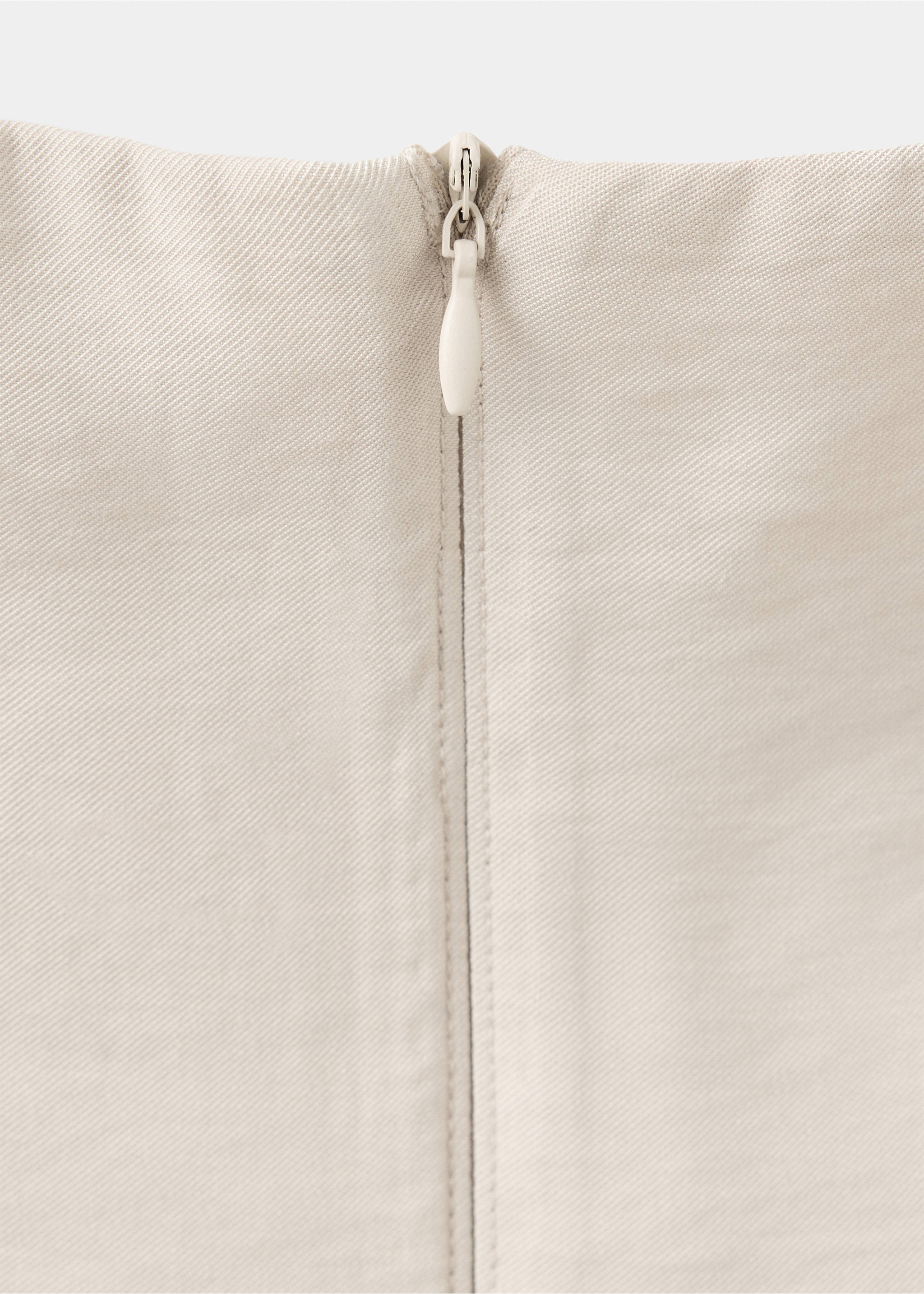 Squared neckline dress - Details of the article 0, Beige. Ref: 37075861-00.