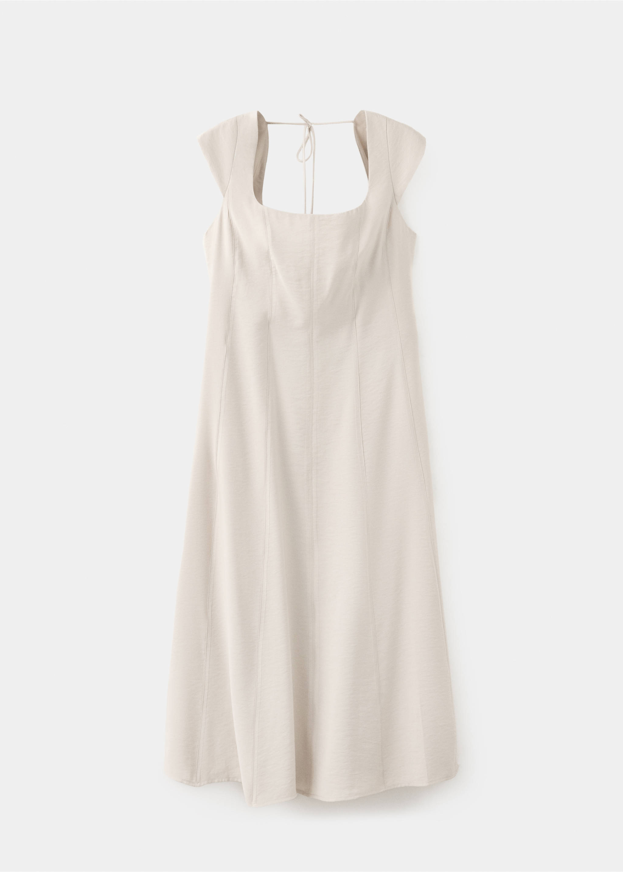 Squared neckline dress - Article without model, Beige. Ref: 37075861-00.