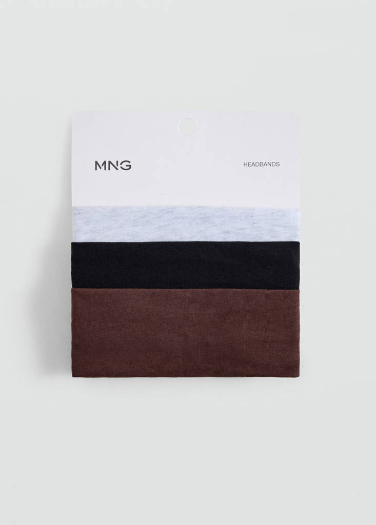 Pack of 3 elastic headbands — Brown