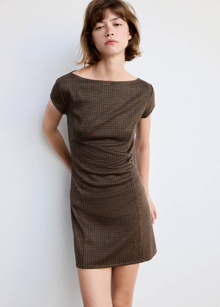 Checked short-sleeved dress - thumbnail 2