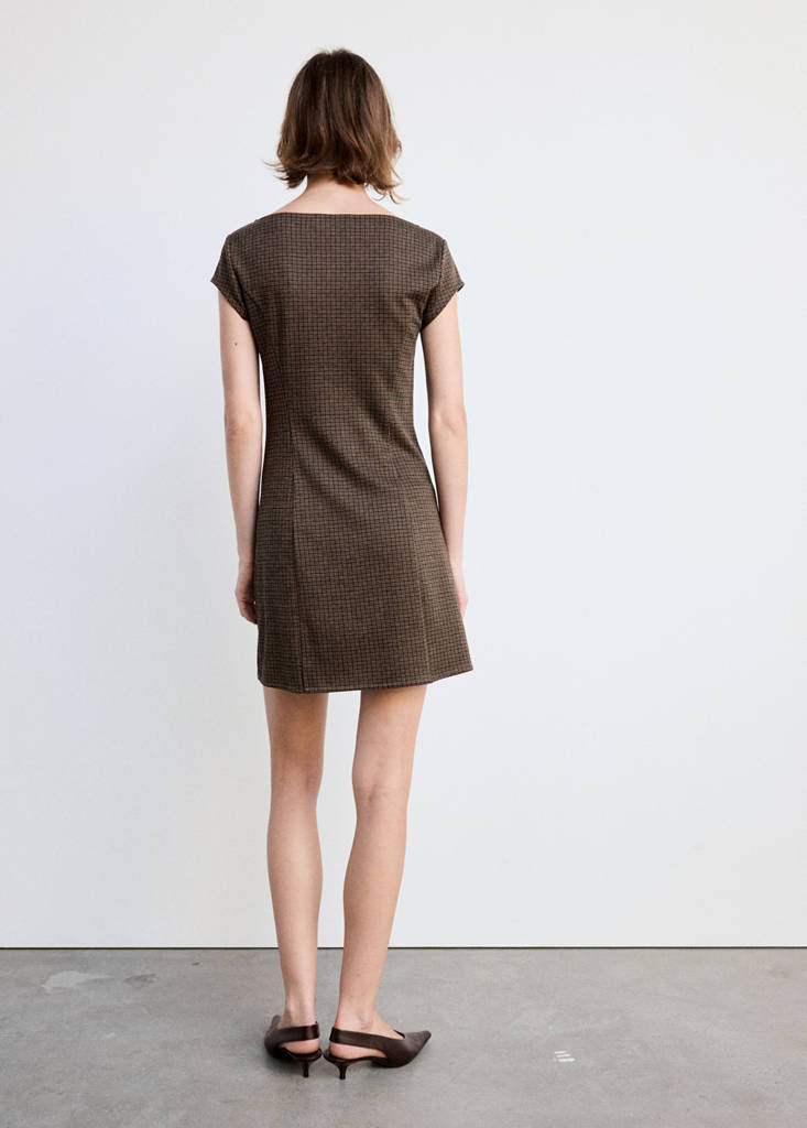 Checked short-sleeved dress - thumbnail 3