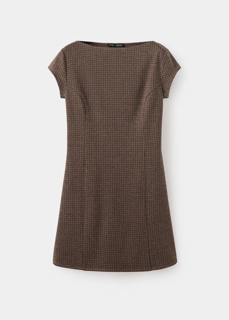 Checked short-sleeved dress - thumbnail 4