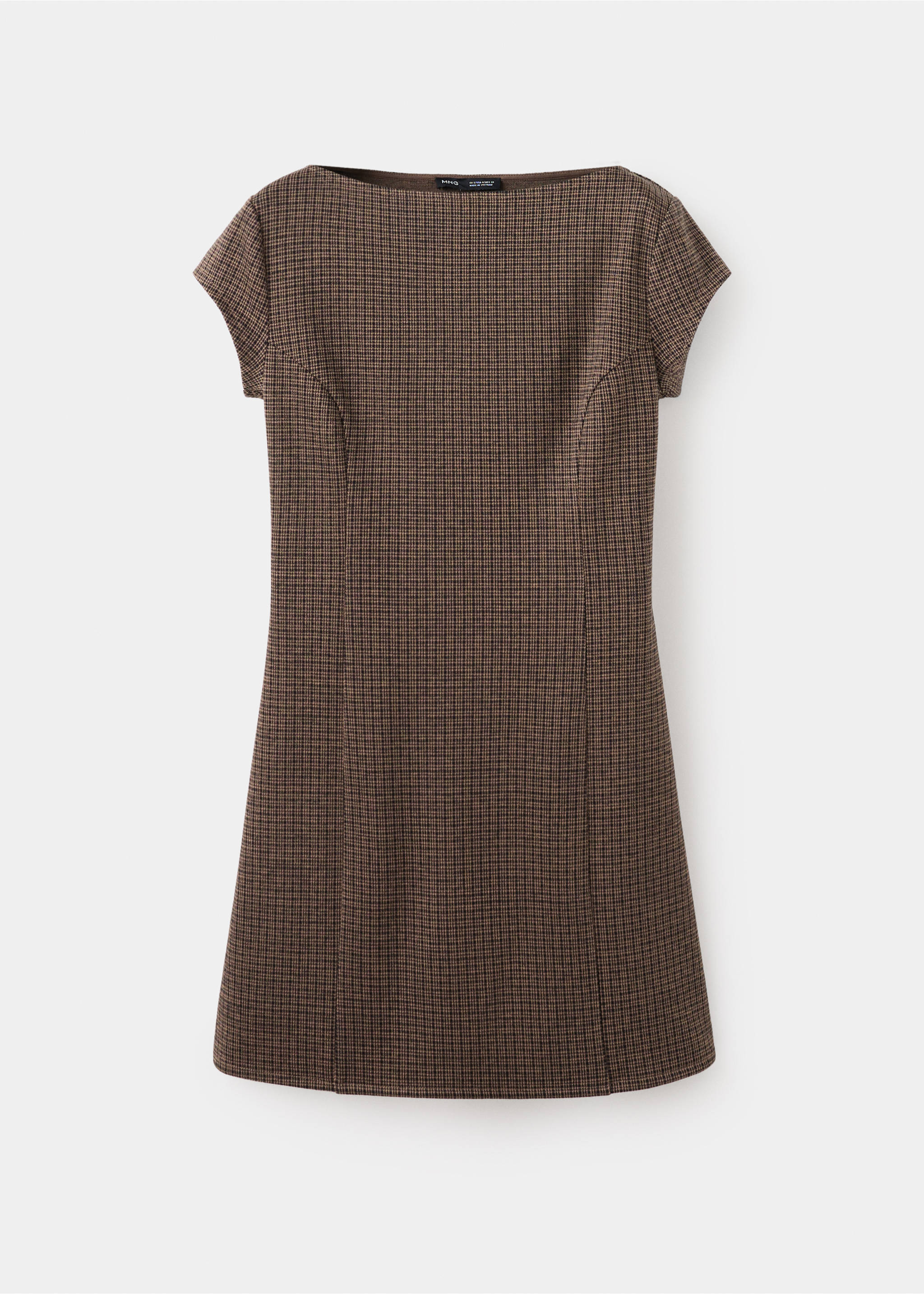 Dress checky - Article without model, Brown. Ref: 37075866-00.