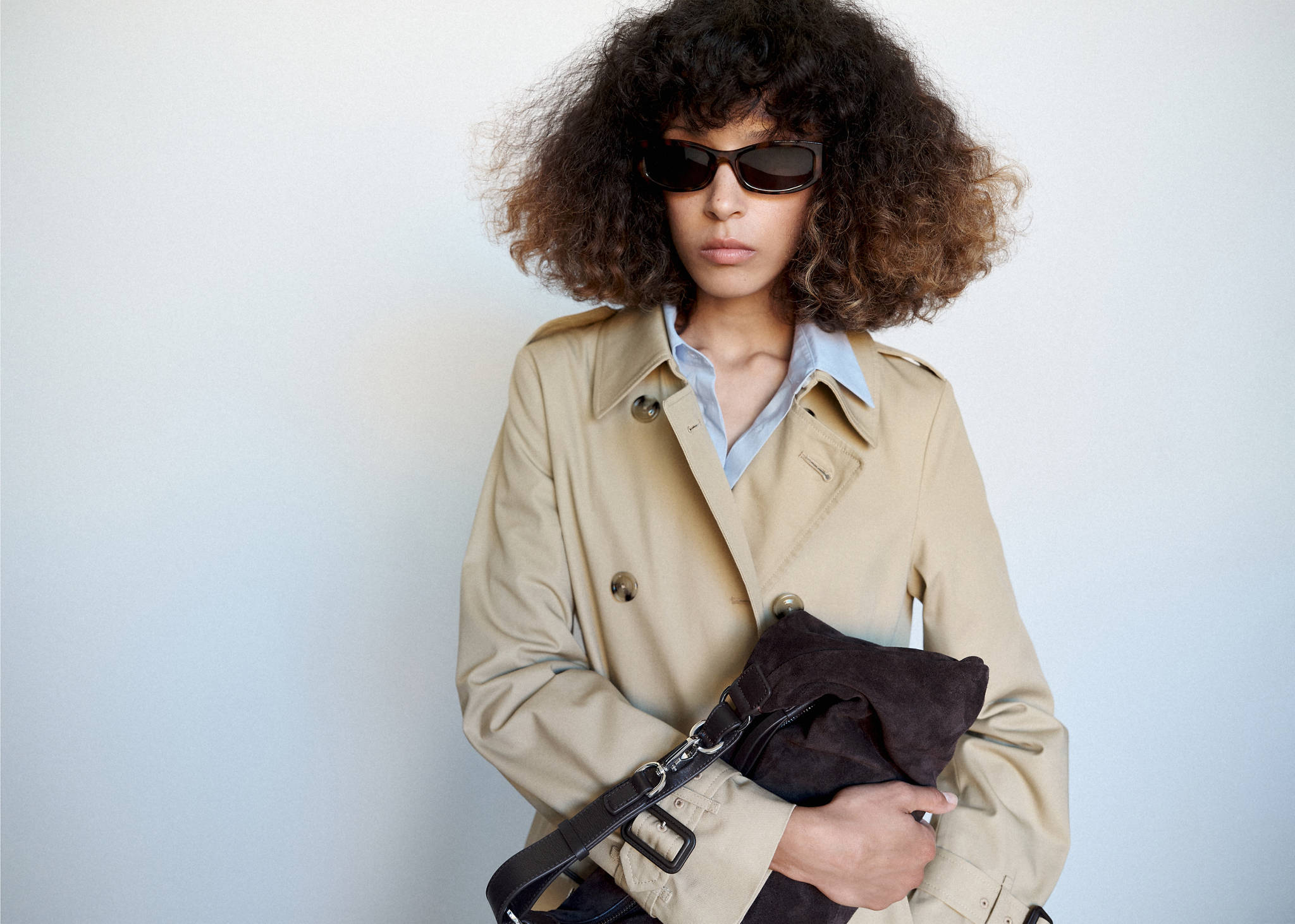 Trench coat with belt and checked lining - Panoramic plane