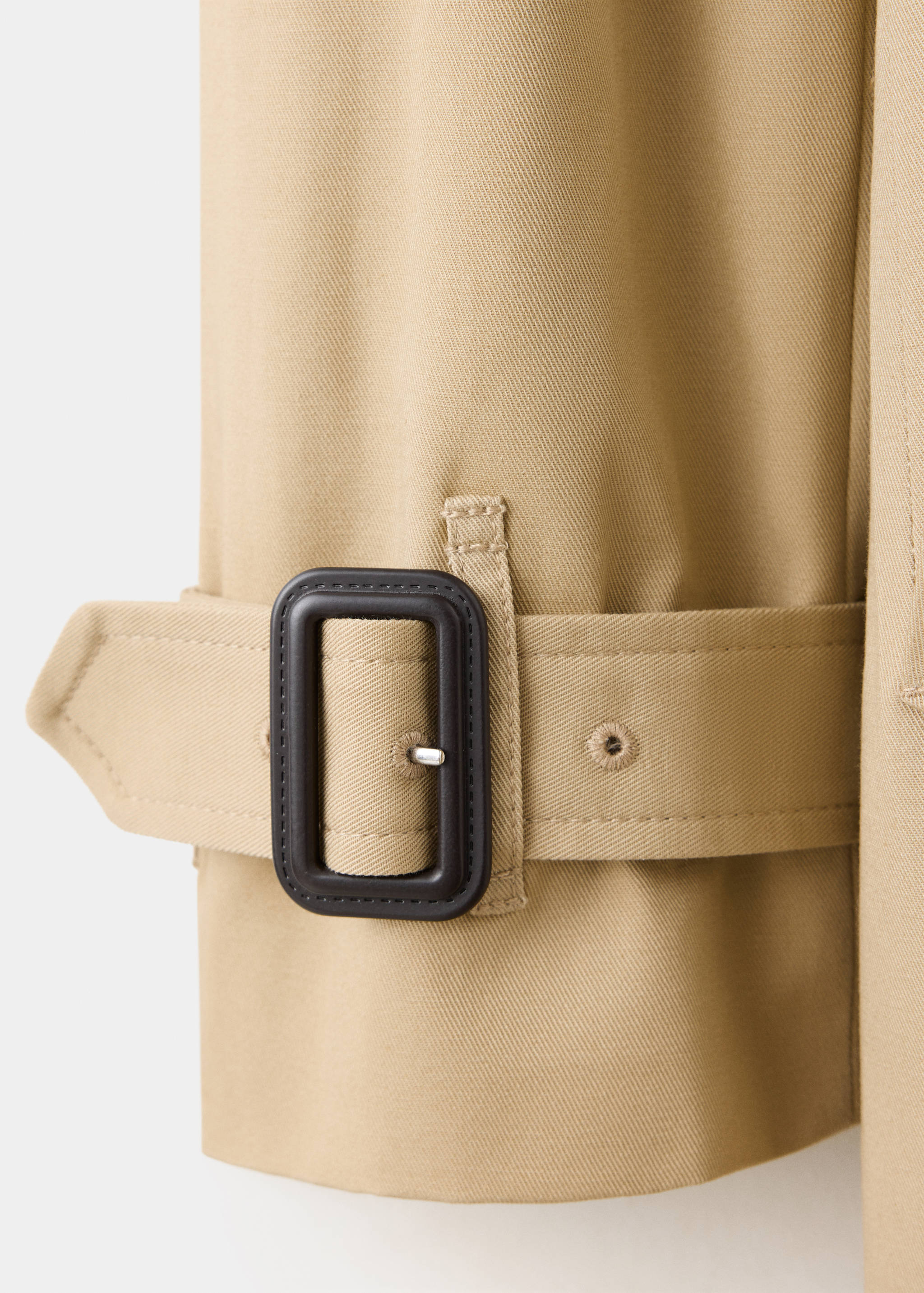Trench coat with shirt collar and buckles - تفاصيل المنتج 8