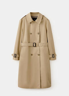Trench coat with belt and checked lining — Beige 8