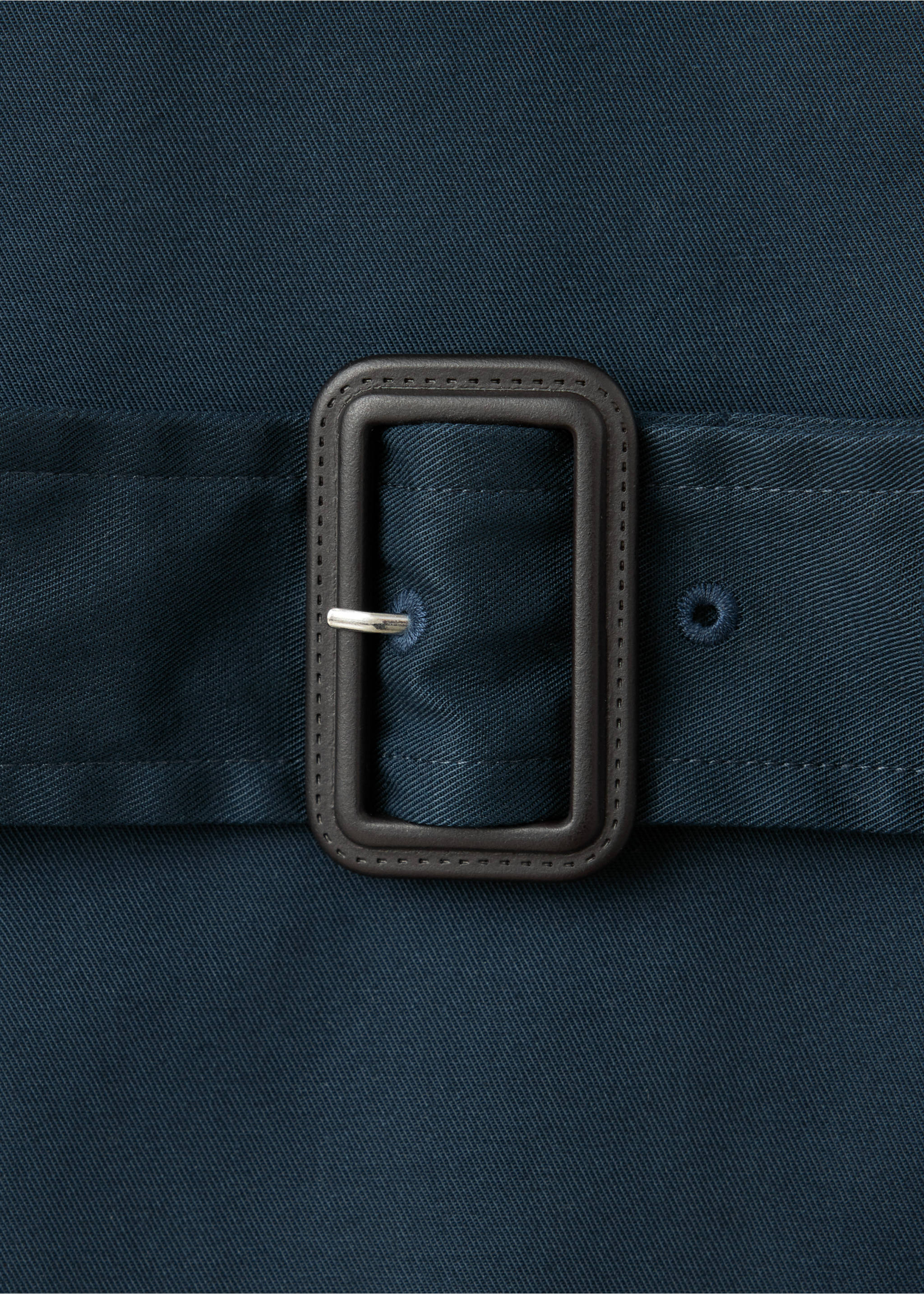 Trench coat with shirt collar and buckles - تفاصيل المنتج 0, أزرق غامق. Ref: 37075867-00.