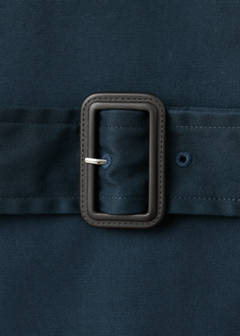 Trench coat with belt and checked lining — Navy 11